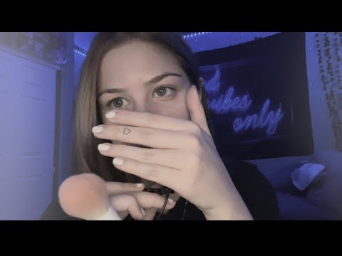 ♡ ASMR - mic/camera brushing | repeating trigger words | inaudible whispering | hand movements ♡