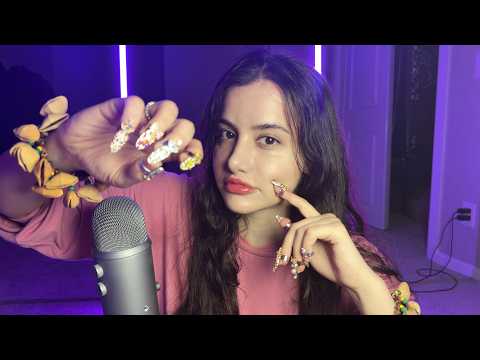ASMR Chewing Gum While Applying Nail Rings | No Talking