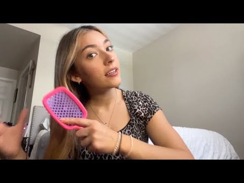 asmr hair care routine 👱‍♀️ for straight, color-treated hair + slick back ~ soft spoken