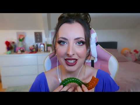 ASMR Eating a Giant Gummy Worm ASMR Mouth Sounds
