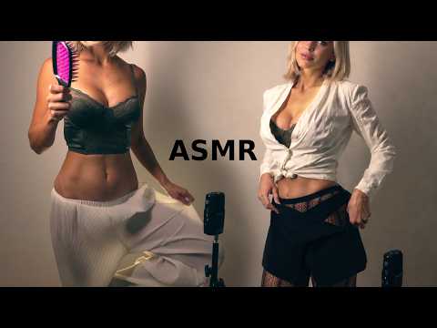Try on haul clothes ASMR | Fabric scratching sounds with GF Mia