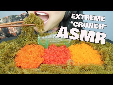 ASMR GIANT SEAGRAPE Platter + Tobiko eggs (EXTREME EATING SOUNDS) NO TALKING | SAS-ASMR