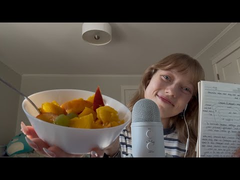 asmr || study w/ me & fruit mukbang 