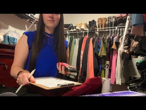 ASMR Thrift Store Employee Training | Fabric, Writing, Typing, Lint Rolling Sounds