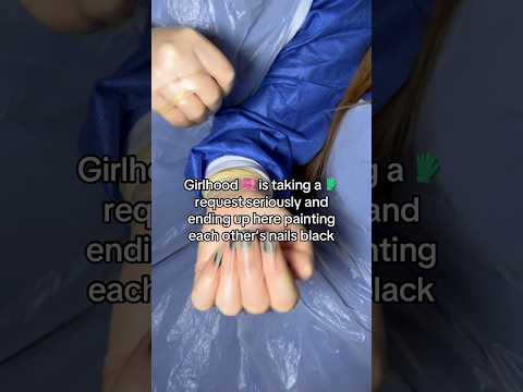 taking the request seriously and now we’re here painting each other’s nails black #latexgloves
