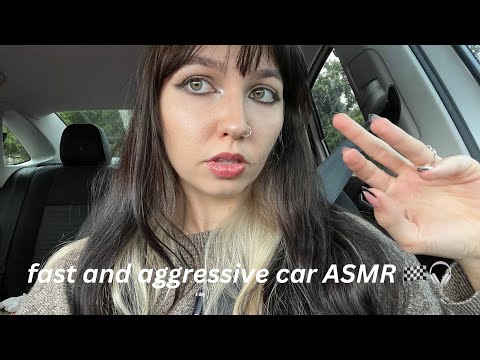 Fast and Aggressive ASMR in the car 🏁🎧 Soft Spoken Talks, Gripping, Hand Sounds