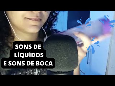 ASMR-SONS DE LÍQUIDO  💦 e SONS DE BOCA/CAMADA E BINAURAL /ASMR DOS INSCRITOS DE AGOSTO