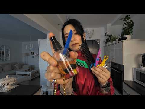 cut comb spray asmr