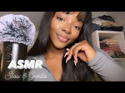 ASMR | Slow & Gentle 🤍 (Clicky Whispering, Hand Movements, Brushing)