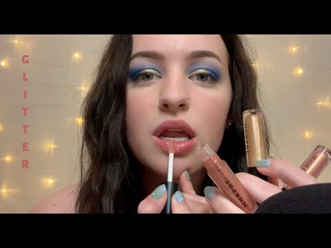 [ASMR] Glitter Lip Gloss Application