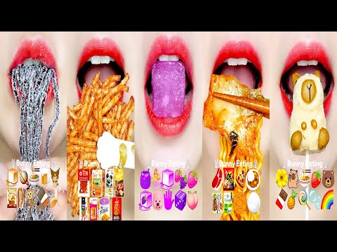 EMOJI FOOD SATISFYING 10 MINUTES EATING SOUND 10분 이모지 먹방 [ASMR LIPS MUKBANG]