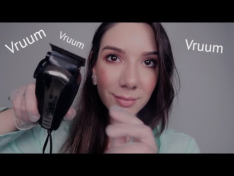 ASMR: AJUSTANDO SEU CABELO E SOBRANCELHA | VÍDEO PARA DORMIR *Escova,Tesoura, Máquina, Sussurros*