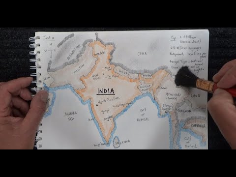 ASMR - Combined Map of India - Chewing Gum & Whispering Quietly - Australian Accent