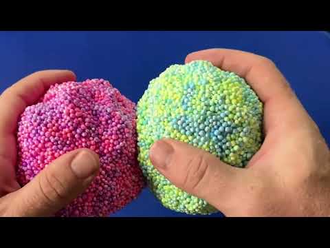 ASMR | Massage on play-Doh, slime foam, kinetic sand, cutting soap ￼