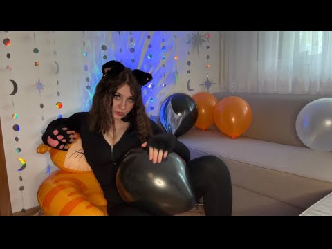 Balloons and Inflatable ASMR | This Kitty is Aggressively Scratching + Popping Balloons 🎈