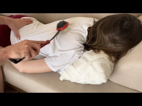 Back Massage with Massager | Low Back Massage ASMR | Hair Scalp Scratching