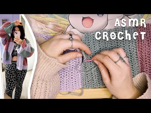 ASMR crochet a cardigan with me 🧶 ear-to-ear soft speaking