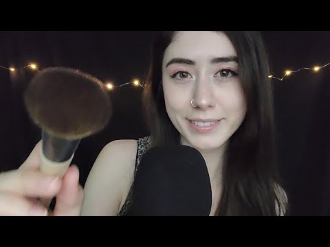 ASMR | Face Brushing and Whispered Rambles