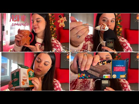 ASMR Comiendo Dulces Navideños 🧁🍪🧋~ Eating Sounds, Mouth Sounds *tingly*