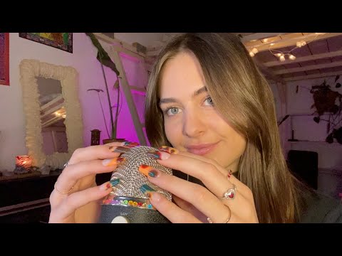 ASMR mic scratching and trigger words