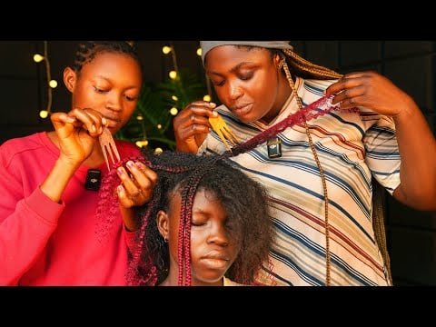 ASMR ✨BRAIDS LOOSENING, DOUBLE AGGRESSIVE GUM CRACKING COLLABORATION  FOR  INSTANT DEEP SLEEP