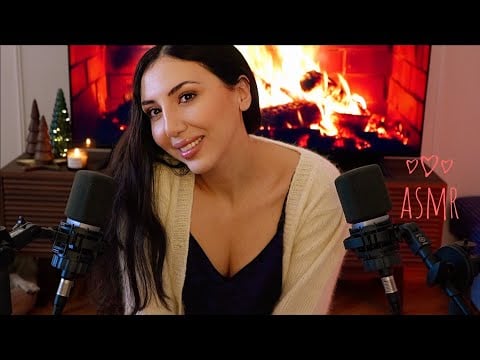ASMR Cozy Night Triggers 🫶 Ear to Ear Whispers/ Tapping / Fire crackling