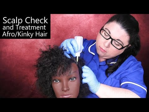 ASMR Scalp Check and Treatment, Haircut, Scalp Massage, Afro/Kinky Hair, 4c, Scalp Care Clinic RP