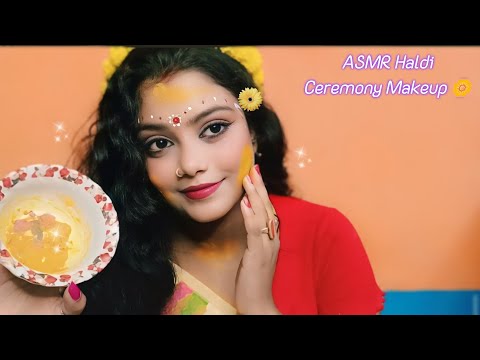 ASMR | Doing My Indian Weeding Haldi Ceremony Makeup | 💄🌼