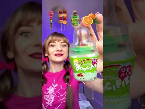 ASMR Emoji Eating Shrimps, Bottle Lollipop, Orange, Sour Candy Mukbang #shorts