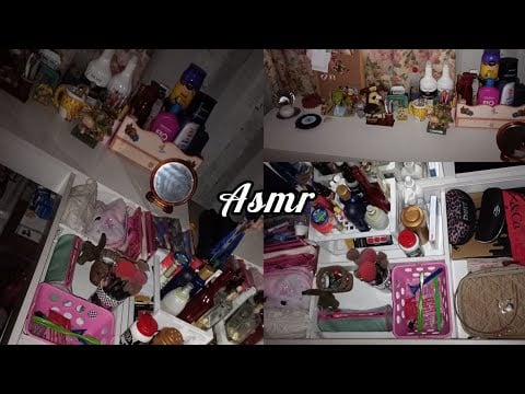 Tour pela minha penteadeira (Sons de boca) - ASMR🩵