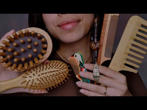 ASMR Wooden Hair & Scalp Attention 🪵 No Talking, Layered Sounds, Tapping