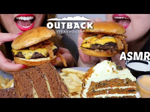 ASMR BLOOMIN BURGERS + FRIES + CAKE 아웃백 햄버거 리얼사운드 먹방 | Kim&Liz ASMR