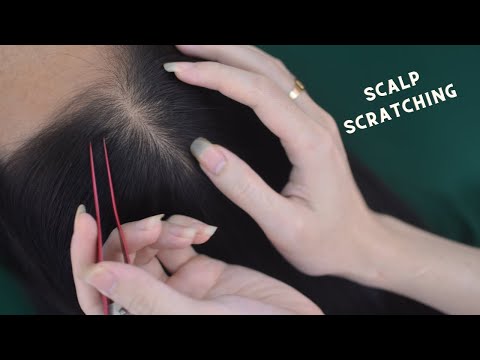 ASMR Relaxing Scalp Scratch, Hair Play, Hair Parting With Tweezers, Therapy Sounds For Stress Relief