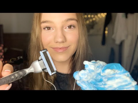 ASMR ROLEPLAY || Mens Facial Care - Shaving your beard || Non-electric ||