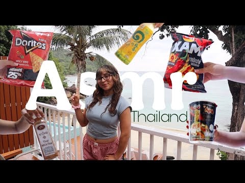 [ASMR] Trying Thai Snacks 🇹🇭 🍜 
