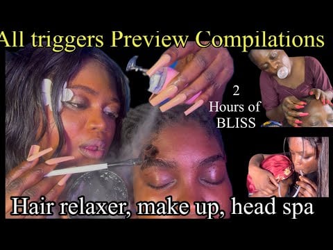 ASMR ✨2 Hours Sleep tingles, Scalp treatment hair spa,fake spit paint, braid pulling ,SLEEP THERAPY✨
