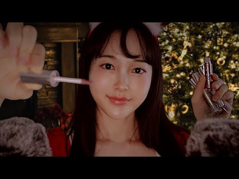 ASMR 메리크리스마스🎅🏼 반짝반짝 립글로스 바르며 100까지 속삭이며 세는 소리 |수면유도|불면증|