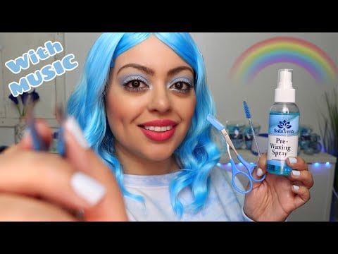 ASMR| 🌈The ROYGBIV Spa - BLUE EDITION 💙 Brow Grooming & Eye Care (PERSONAL ATTENTION) RP With MUSIC
