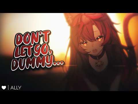 ASMR || A Cute Tsundere Catgirl Decides You're Her Human Now [Tomboy] [Handholding] [Cuddles] [Rain]
