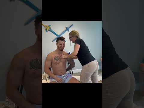 Powerlifter Muscle Knots CRUNCHED by Female Chiro  #short #chiropractor