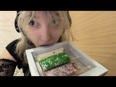 ASMR eating turkish delights in bathroom (eating sounds + mouth sounds)