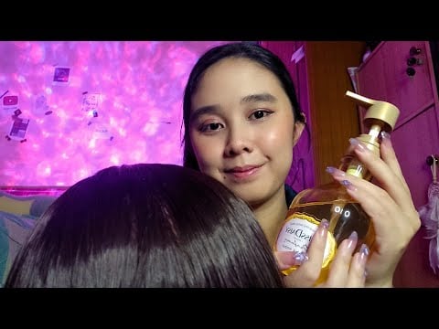 ASMR Checks your hair for Lice, Dandruff Removal, Shampooing your hair - Best Hair Care for you💆🏻‍♀️