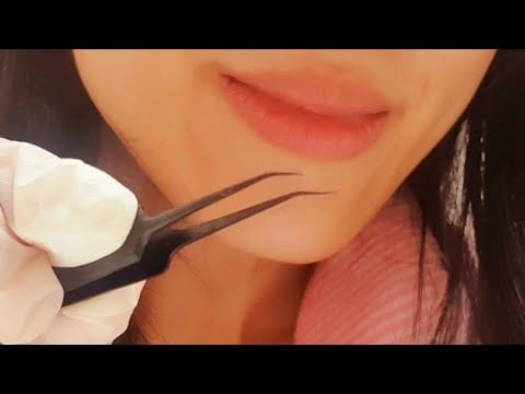 ASMR Ear Cleaning With Latex Gloves 💕 ear hearing test, auditory exam, tingles tingle, ear blowing