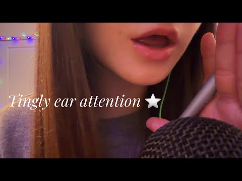 ASMR Deep In Your Ears 🌙 Mouth Sounds, Inaudible Whispers & Mic Brushing