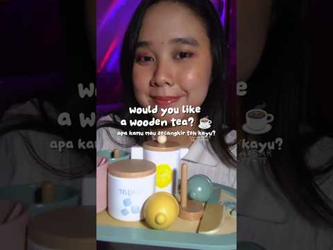 ASMR Unboxing New Wooden Toy - Tea Set 💛💚☕ #asmr #wooden