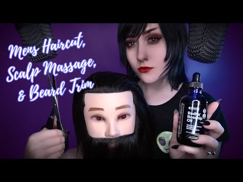 ASMR | Relaxing Mens Haircut, Scalp Massage, & Beard Shave 💇‍♂️