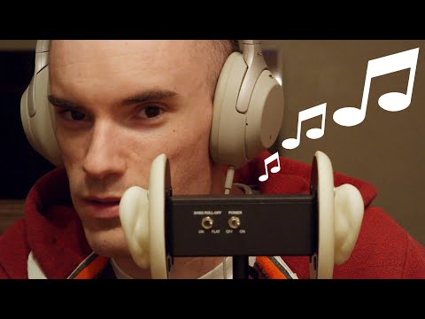 [ASMR] Binaural Soft Singing & Couch Drumming