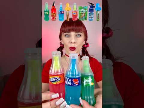 ASMR Sweet, Sour Emoji Candy Spray #shorts