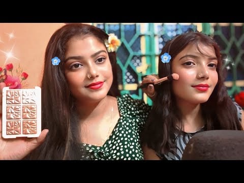 ASMR Doing My Sister Relaxing Party Makeup 💄😍