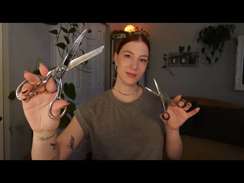 ASMR ✂️ Scissors Sounds & Sleepy Positive Affirmations ⛈️ [Rain → Echo → Delay]